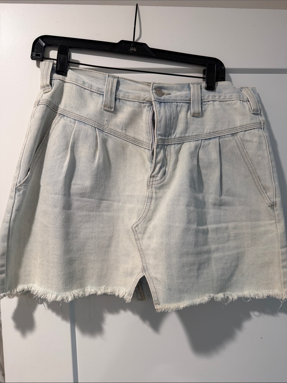 Light Wash Denim Mini Shorts - Women